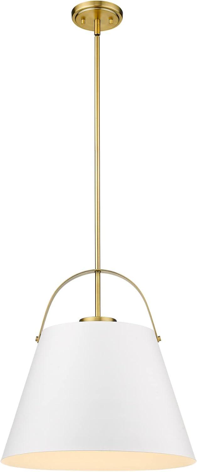 Z-Lite Z-Studio 1 - Light Pendant in  Matte White/Heritage Brass