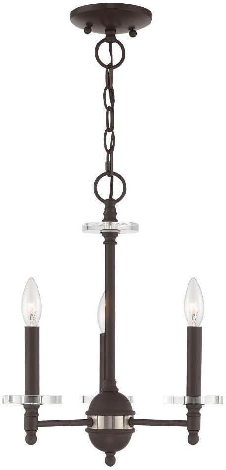 Bancroft Antique Brass Mini Chandelier with Clear Crystal Accents