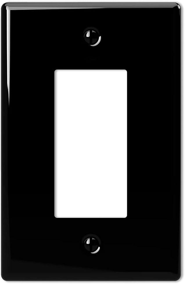 Amerelle 3000RBK Metro Wallplate, 1 Rocker, Ceramic, Black, 1-Pack