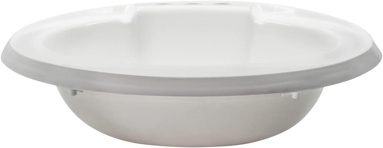 White Oval Plastic Single Bowl RV Bathroom Sink