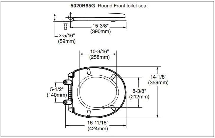 Linen Polypropylene Traditional Round Toilet Seat with Soft Close