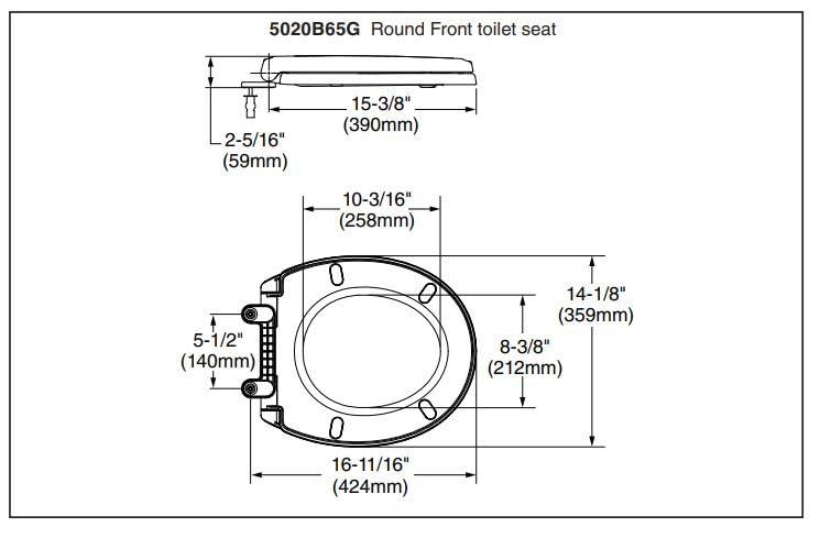 American Standard Traditional Round Toilet Seat and Lid 5020B65G.222