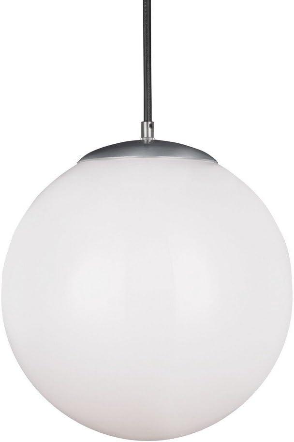 Generation Lighting 6024EN3-04 Hanging Globe One Light Pendant, Satin Aluminum Finish