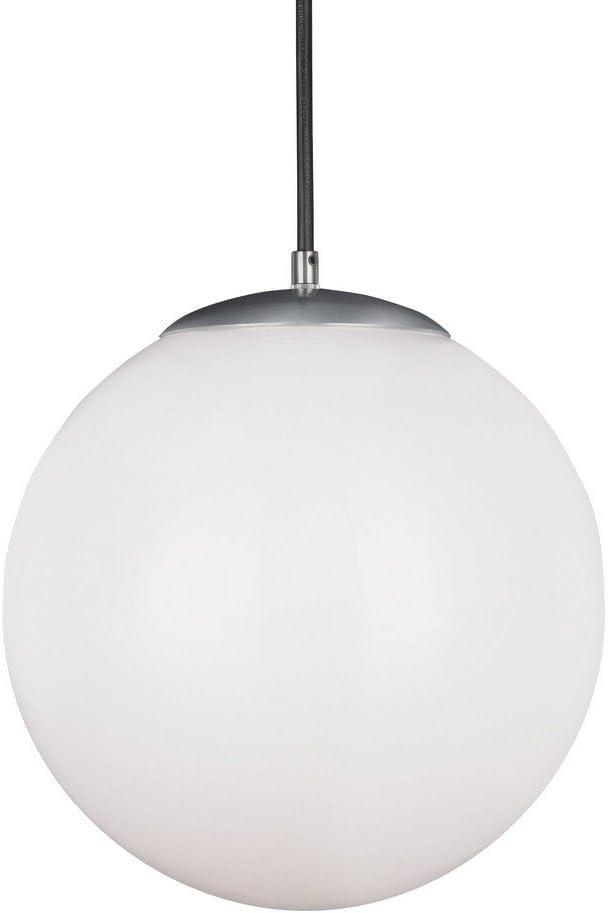 Eco-Friendly Satin Aluminum Globe Pendant with White Glass Diffuser