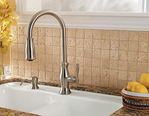 Mystique Pull Out Single Handle Kitchen Faucet with Soap Dispenser