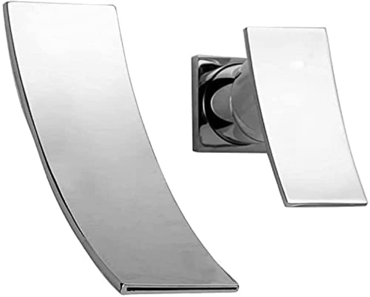 Wall Mount Bathroom Vanity Faucet, Waterfall Bathroom Faucet, Lavatory Faucet