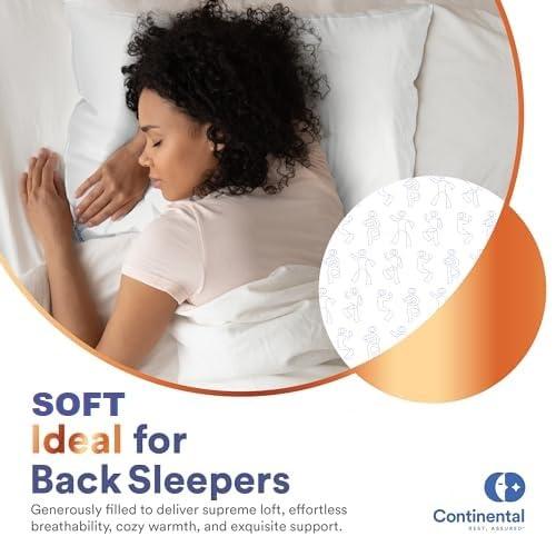 Continental Bedding Siberian 800FP 100% Goose Down Pillow Soft Support King Size Pack of 1