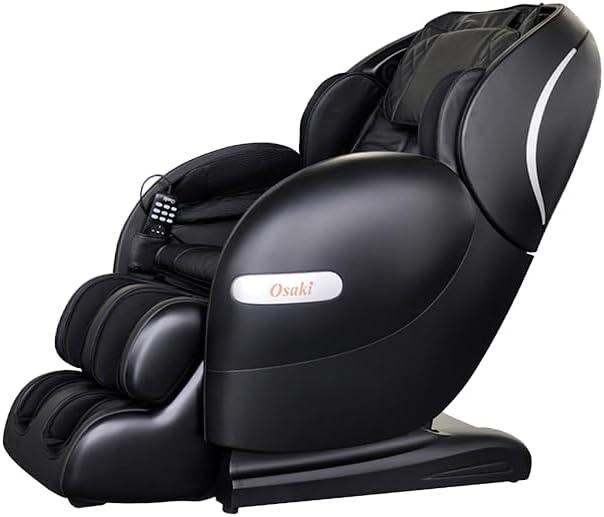 Black Faux Leather Zero Gravity Massage Chair with Metal Frame