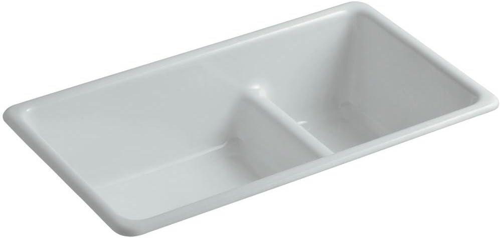 Iron Tones 33" L x 18.75" W Large/Medium Double-Bowl Kitchen Sink