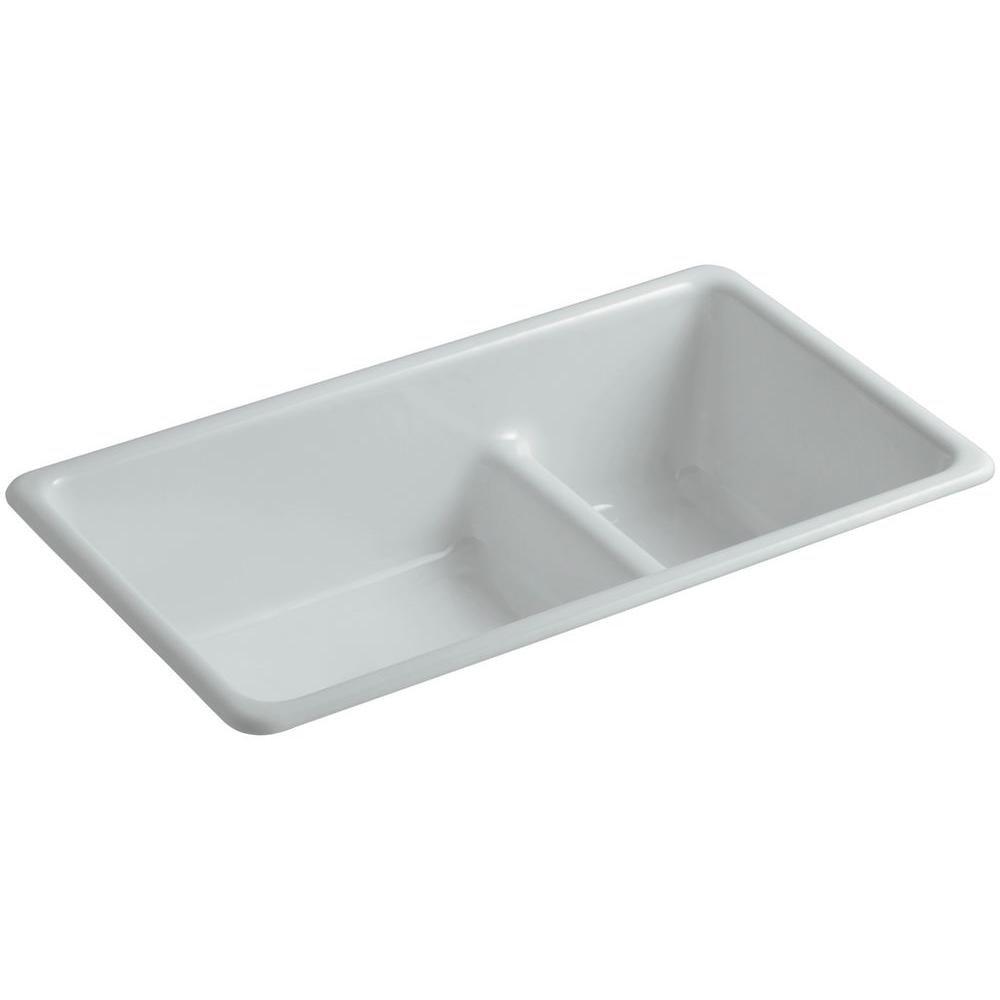 Iron Tones 33" L x 18.75" W Large/Medium Double-Bowl Kitchen Sink