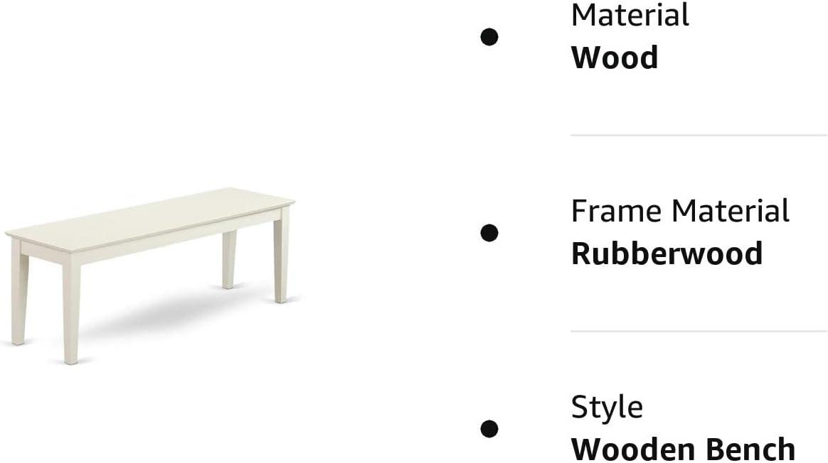 Capri Linen White Rectangle Wood Dining Bench