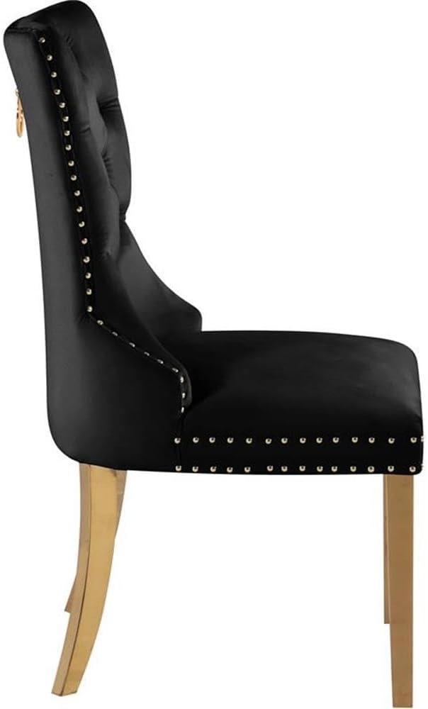 Meridian Furniture Carmen Black Velvet Dining Chairs (Set of 2)