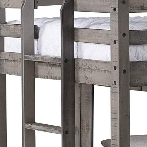 DONCO Twin over Full Campsite Loft BUNKBED Rustic Dirty Grey