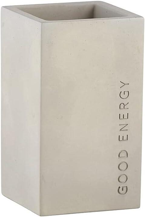 Santa Barbara Design Studio G2765 Good Energy Minimalist Concrete Cement Pen Holder | Scandinavian Style | 2.55" W x 4.41" H
