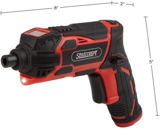 45-Piece 4V Cordless Screwdriver Set (Red) by Stalwart