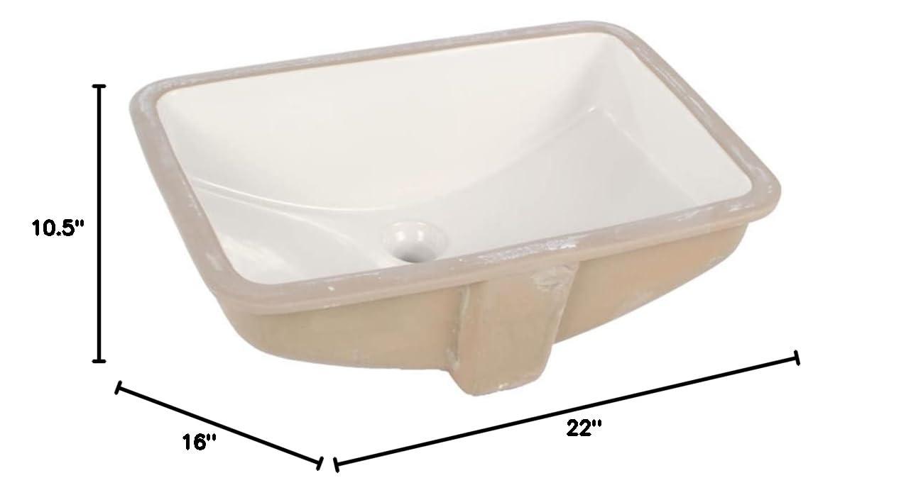 Proflo 14.5625'' White Vitreous China Rectangular Bathroom Sink