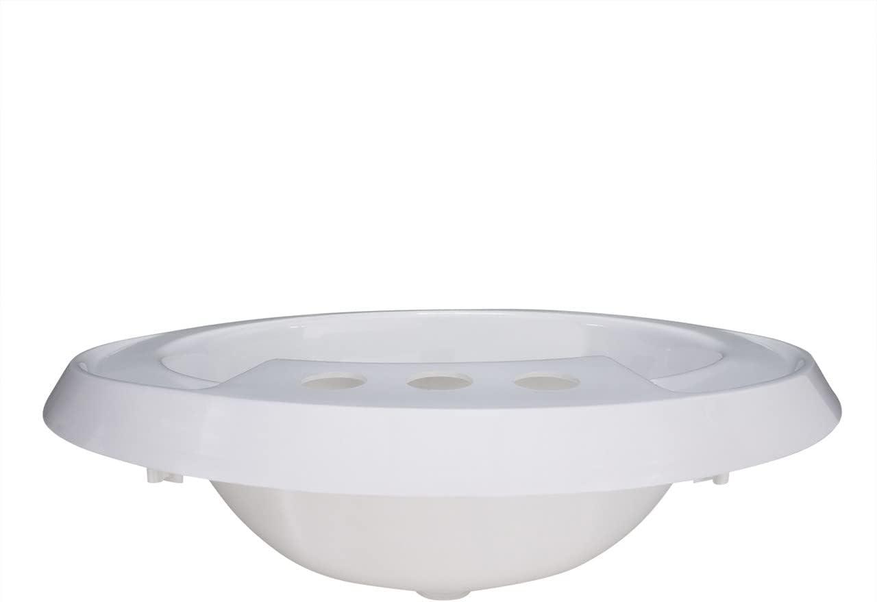 White Oval Plastic Single Bowl RV Bathroom Sink