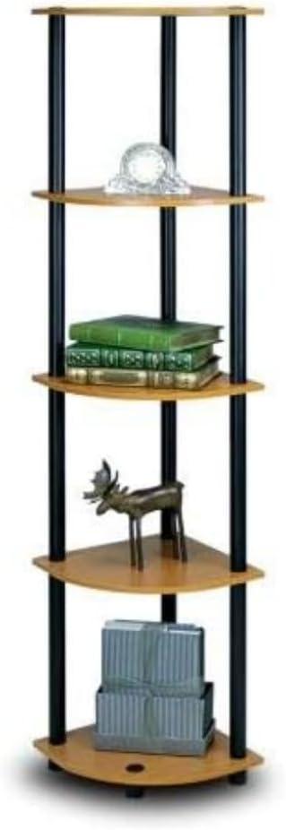 Black Corner 5-Tier Display Rack with Recycled PVC Tubes