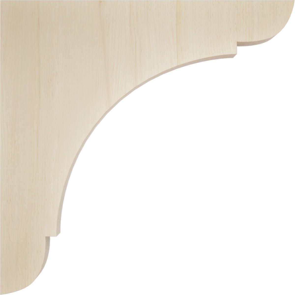 Ekena Millwork 1 3/4"W x 10"D x 10"H Large Olympic Wood Bracket, Rubberwood