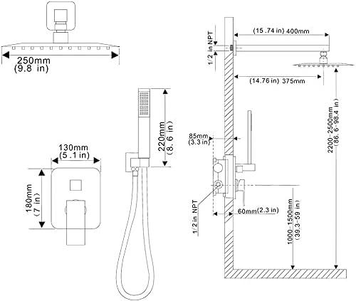 10-Inch Brushed Nickel Wall-Mounted Rain Shower System