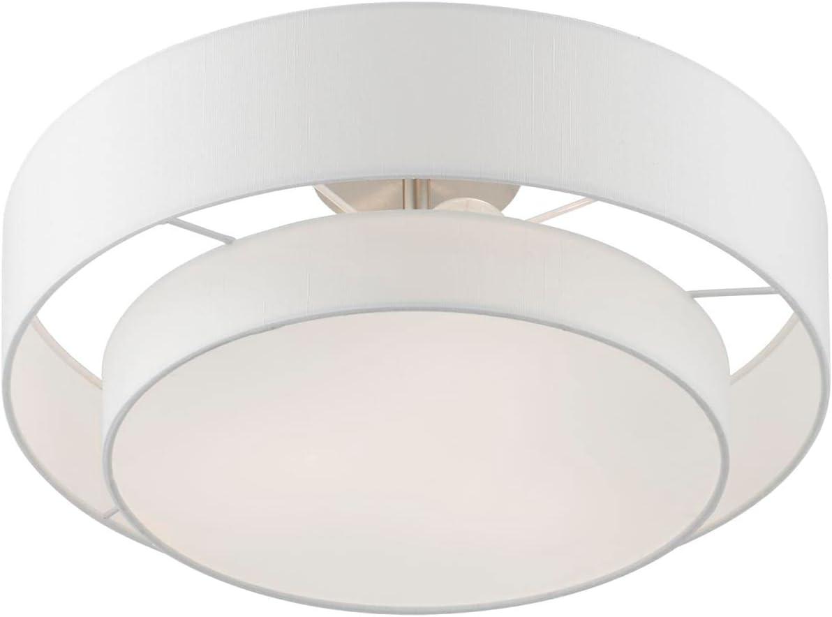 Livex Lighting Meridian 3 - Light Semi-Flush Mount in  Brushed Nickel
