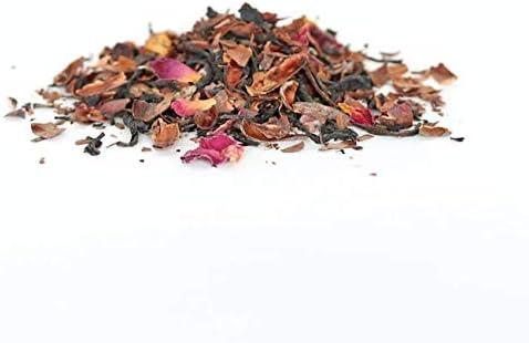 JusTea PURPLE CHOCOLATE | Loose Leaf Purple Tea with Hand Carved Tea Spoon | 40+ Cups (3.5oz) | Very Low Caffeine | Award-Winning | Fair Trade | Non-GMO