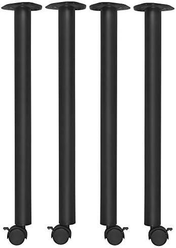 Kee Post Table Leg with Casters (Set of 4)- Black