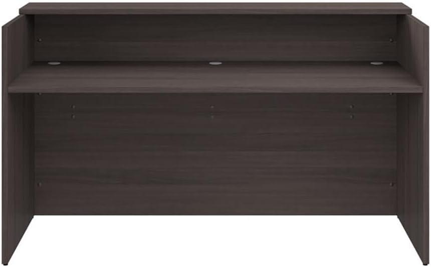 Bush Business Furniture Arrive 72W x 30D Reception Desk with Shelf in Storm Gray, Modern Receptionist Station for Office Waiting Room