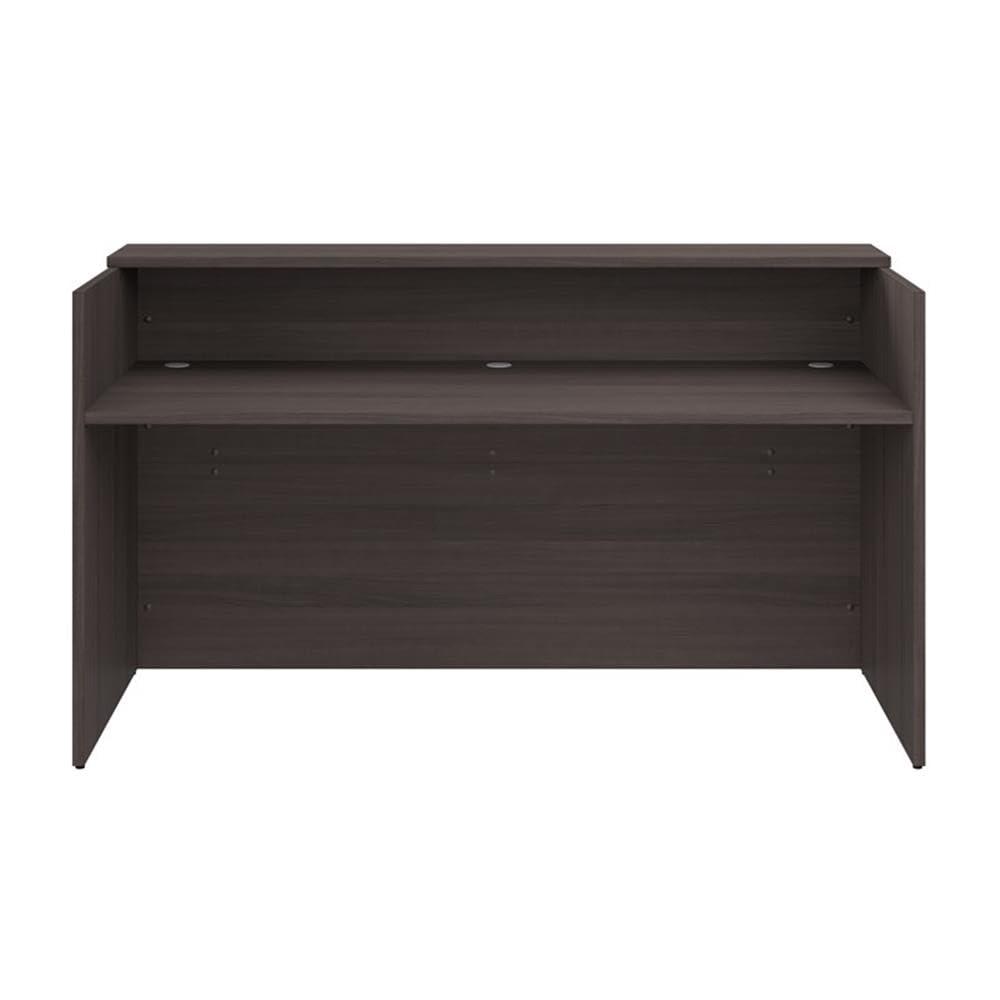 Bush Business Furniture Arrive 72W x 30D Reception Desk with Shelf in Storm Gray, Modern Receptionist Station for Office Waiting Room