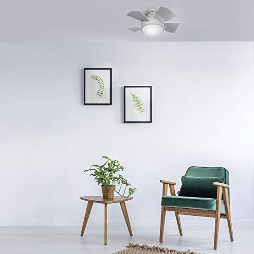 Vox 5 - Blade Indoor/Outdoor Smart Flush Mount Ceiling Fan with Remote Control and LED Light Kit, Works With Alexa and iOS or Android App