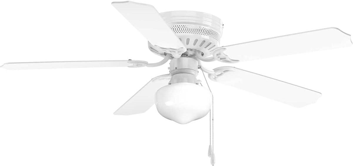 Progress Lighting Hugger 52 Hugger 52" 5 Blade Flush Mount Indoor Ceiling Fan - Nickel