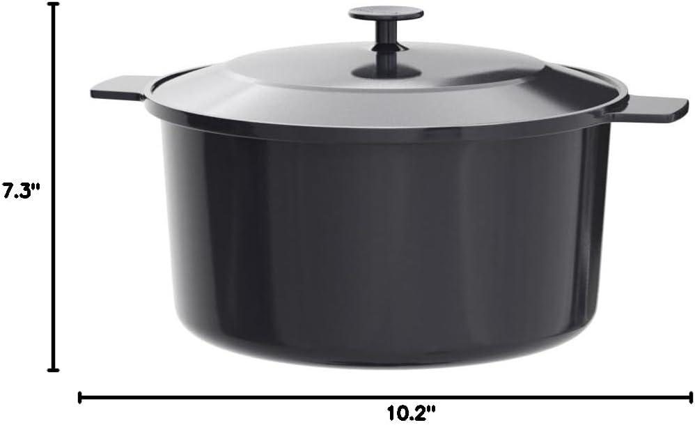 Granitestone Dutch Oven 6.5 Qt Cooking Pot With Lid Nonstick Ceramic Hot Pot Cast Aluminum Induction Stock Pot, Blue