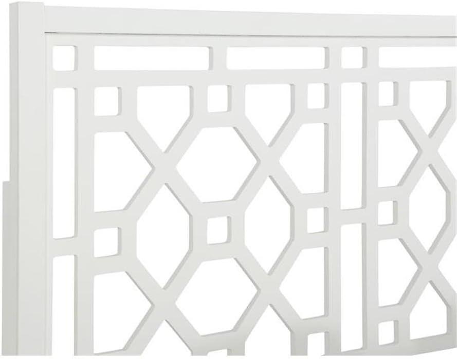 Comfort Pointe Full/Queen Thomas Headboard White: Chippendale Style, Poplar Wood, Painted Finish, Adjustable Height