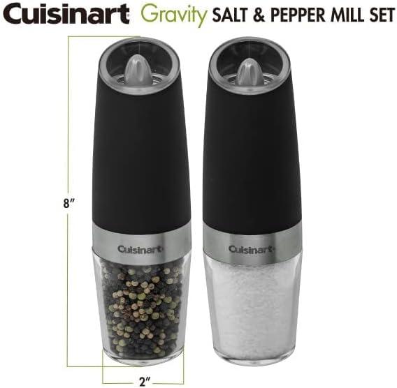 Cuisinart Gravity Salt and Pepper Spice Mill with Blue LED Light, 2/3 Cup Capacity