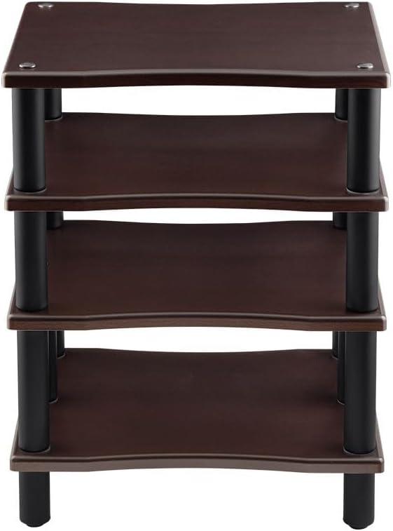 Monolith 4 Tier Audio Stand XL - Espresso, Open Air Design, Each Shelf Supports Up to 75 lbs., Perfect Way to Organize AV Components