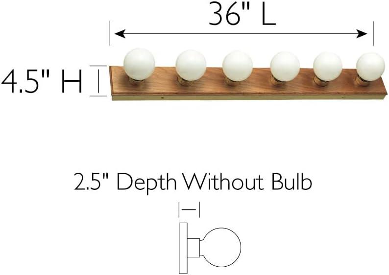 Design House Strip 6-Light Dimmable Contemporary Vanity Light, Honey Oak