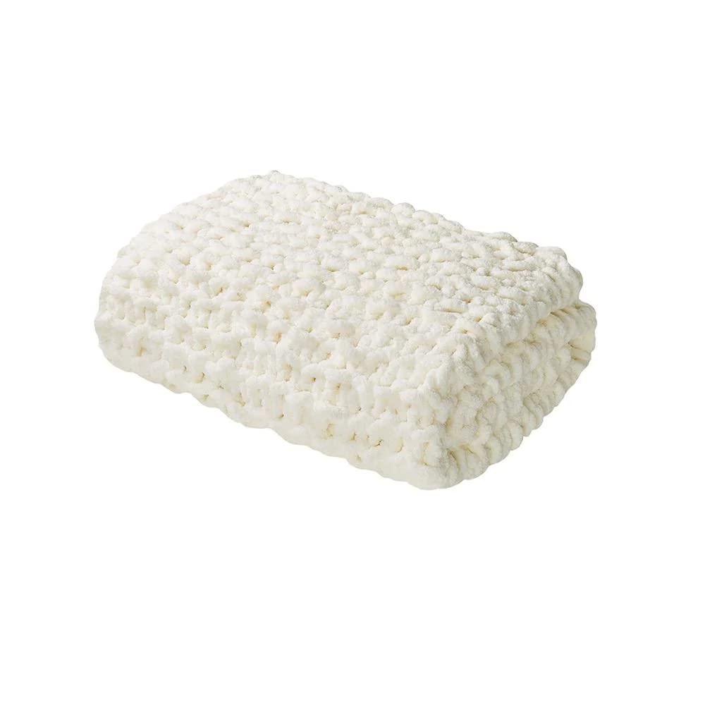 Madison Park Chenille Chunky Knit Throw