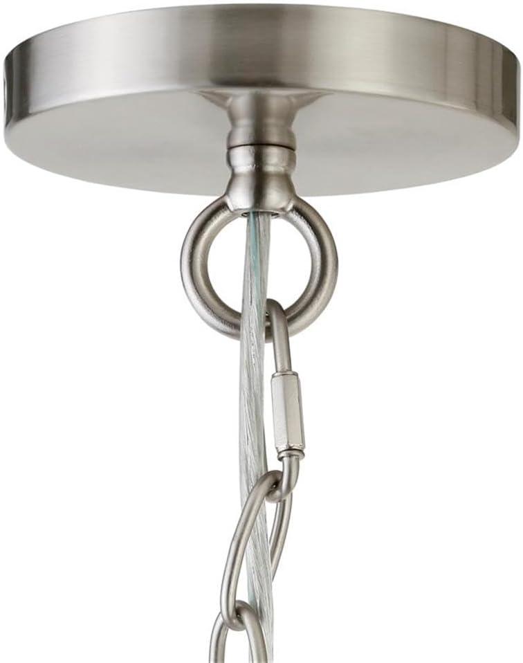 Mini Verona 7" Brushed Nickel Drum Pendant with Clear Glass Shade