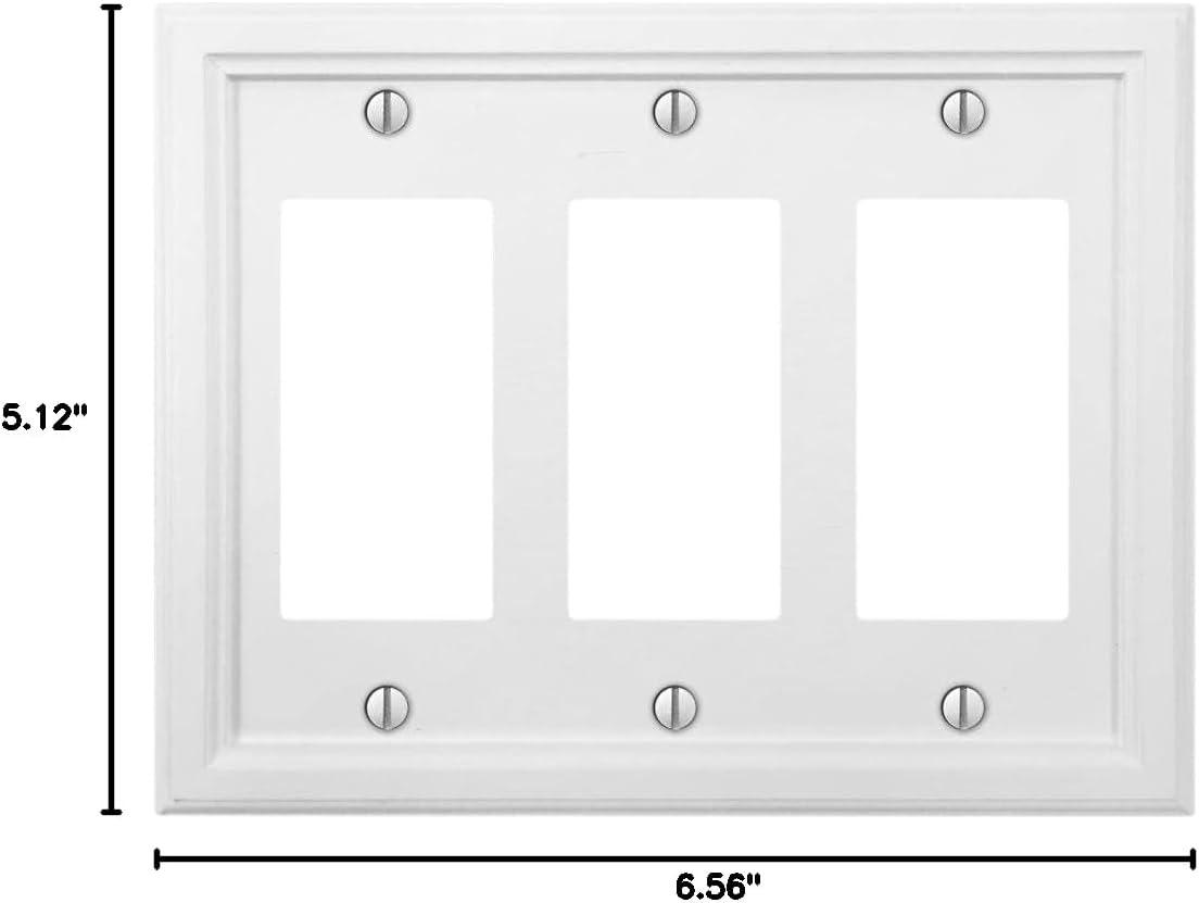 Elly White Composite 3-Gang Rocker Wall Plate