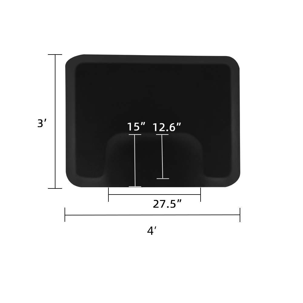 Goujxcy 3′x4.5′x1/2" Thick Anti Fatigue Salon Chair Mat for Hair Stylist, Comfort Beauty Salon Floor Mats Hair Salon Chair Mat for Barbershop Beauty Styling Chair (Semi Circle 1)