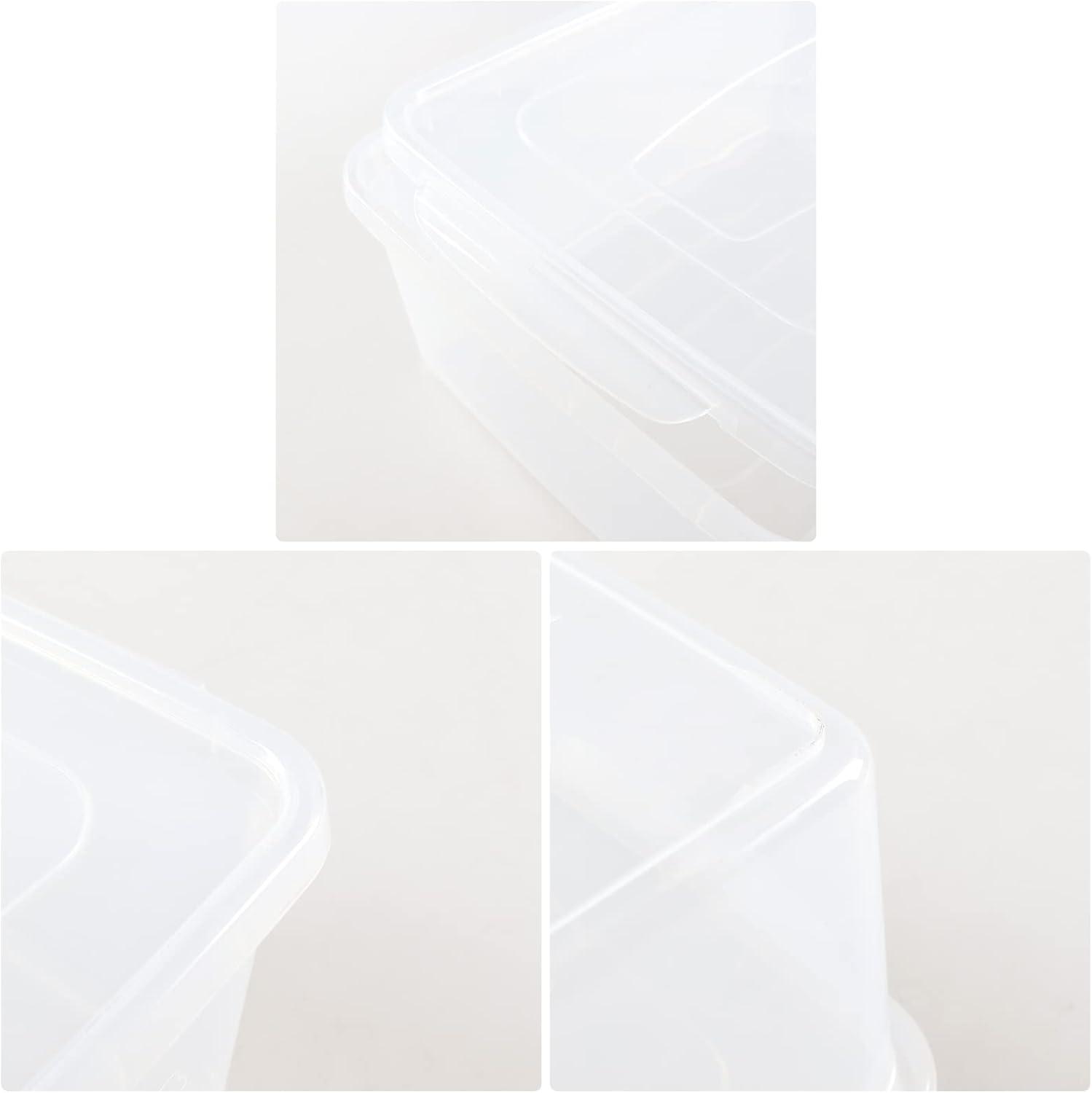 Clear Stackable Plastic Storage Boxes with Lids, 16 Quart, 2-Pack