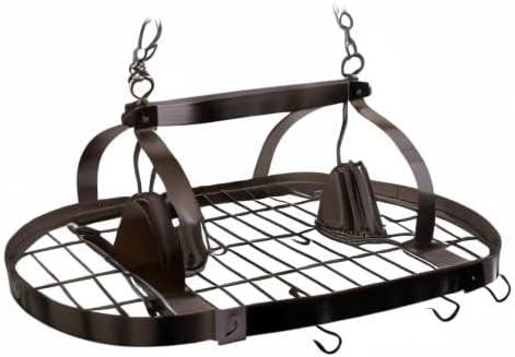 Elegant Designs 2 Light Kitchen Pot Rack with Downlights