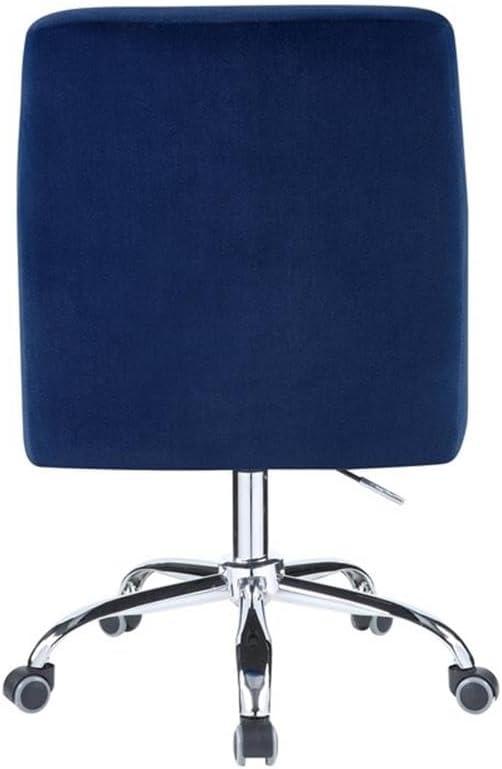 DeeHome ACME Trenerry Office Chair in Blue Velvet & Chrome Finish OF00117