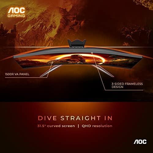AOC 32" Curved QHD Gaming Monitor with 165Hz Refresh Rate