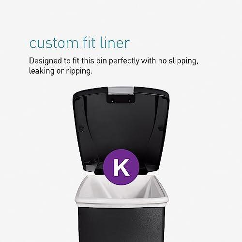 simplehuman 40 Liter / 10.6 Gallon Slim Kitchen Step Trash Can with Secure Slide Lock, Plastic
