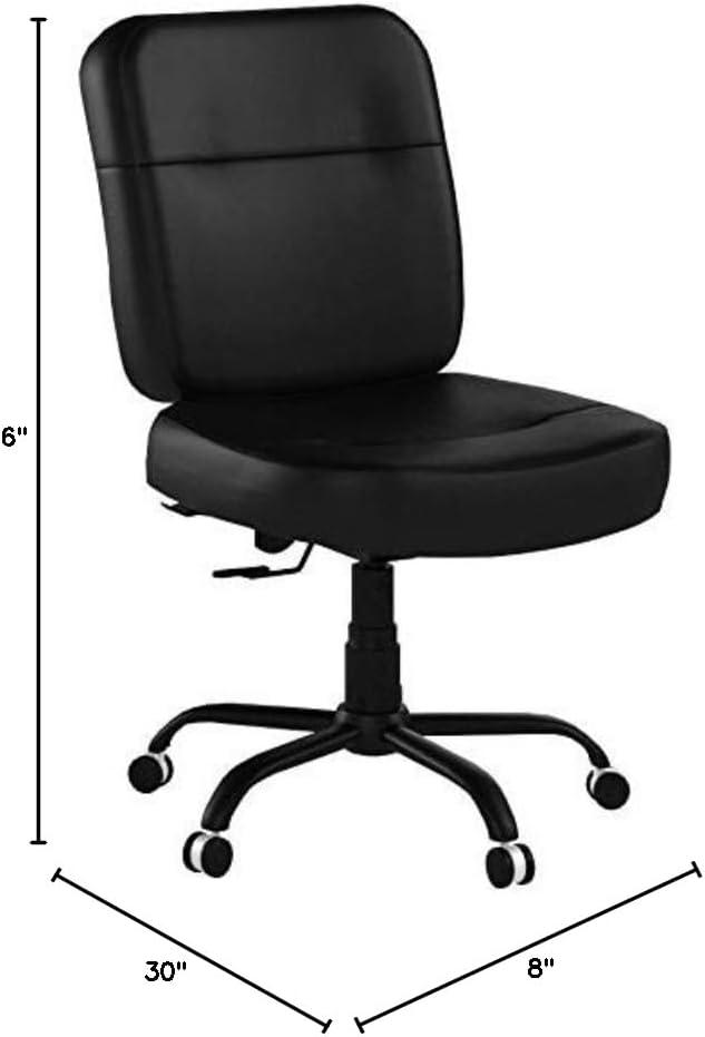 Flash Furniture HERCULES Series Big & Tall 400 lb. Rated Black LeatherSoft Executive Swivel Ergonomic Office Chair with Rectangle Back