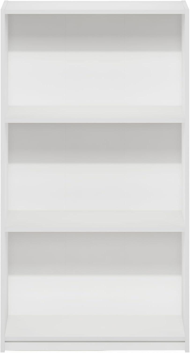 Furinno Basic 3-Tier Bookcase Storage Shelves, White/White