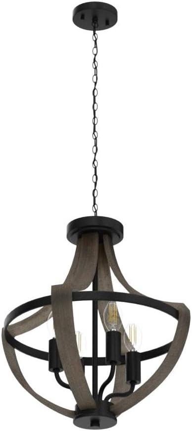 13.1" Modern Farmhouse Hanging Pendant Lighting, 4-Light Rustic Interior Flush Mount Ceiling Light Fixture, Vintage Chandelier for Hallway Foyer Dining Room Entryway Kitchen Island Bedroom