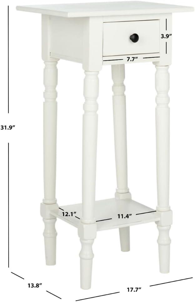 Sabrina End Table With Storage Drawer - Distressed  Cream - Safavieh.