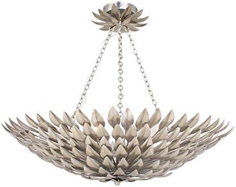 Crystorama Broche 6 Light Antique Silver Ceiling Mount 24.5'' W x 11'' H 7 to 12 Inches